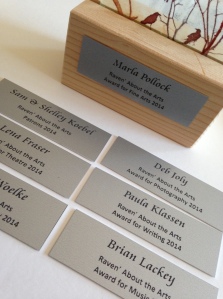 And thanks to Jasper's very own engravers...Lucia's Gifts...we have some very nice plaques for the awards too! Thankyou Vera Forabosco for doing these up for us!